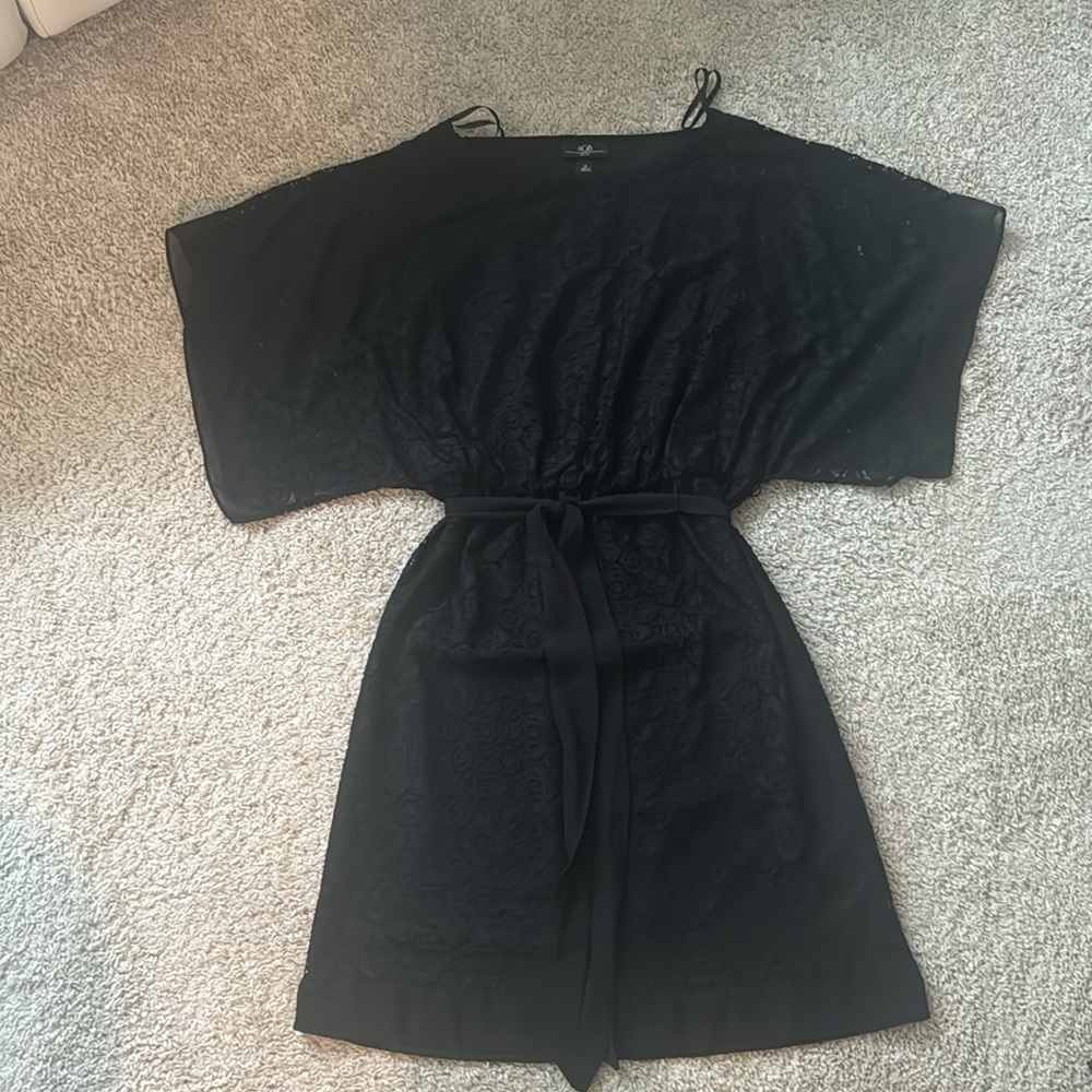 AGB lace kimono black dress women's size 14